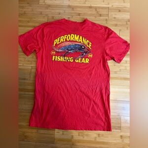 Sportswear Men's Red Performance Fishing Gear Fly Fishing Graphic T-Shirt Size:L